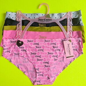 Juicy Couture Size L Seamless Hipster Panty Bundle 5 pc pack